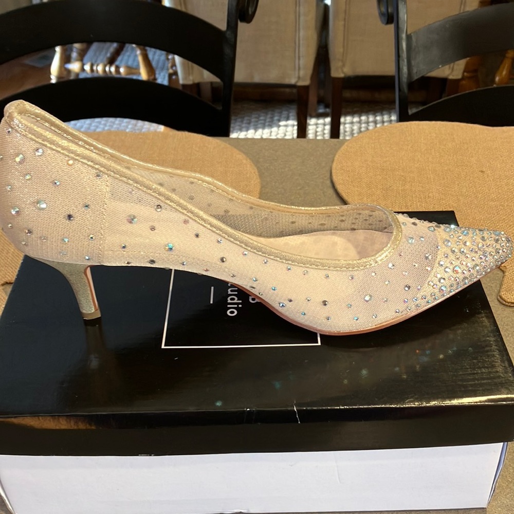 David Bridal’s wedding shoes with rhinestones. NEVER WORN!!!